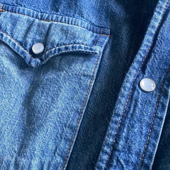 RE/DONE denim button down western shirt blouse‎ XS - Picture 6 of 6